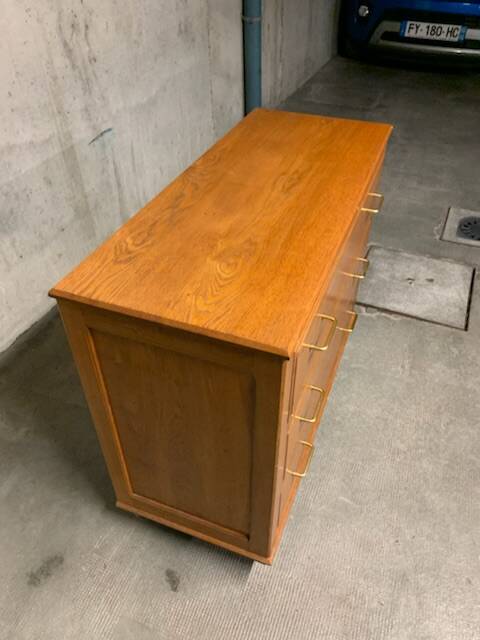 Commode Vintage En Chêne Trois Tiroirs