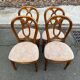 4 chaises louis Philippe bois massif et tissu fleurs