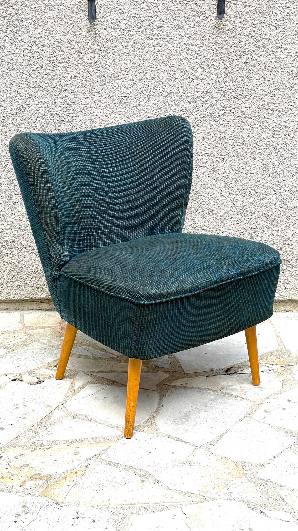 Midnight blue vintage cocktail chair