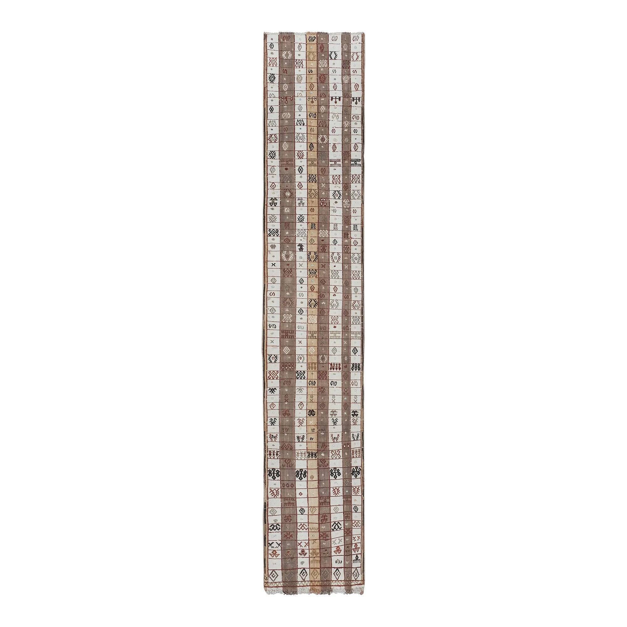 Vintage Turkish hallway rug 60x343 cm