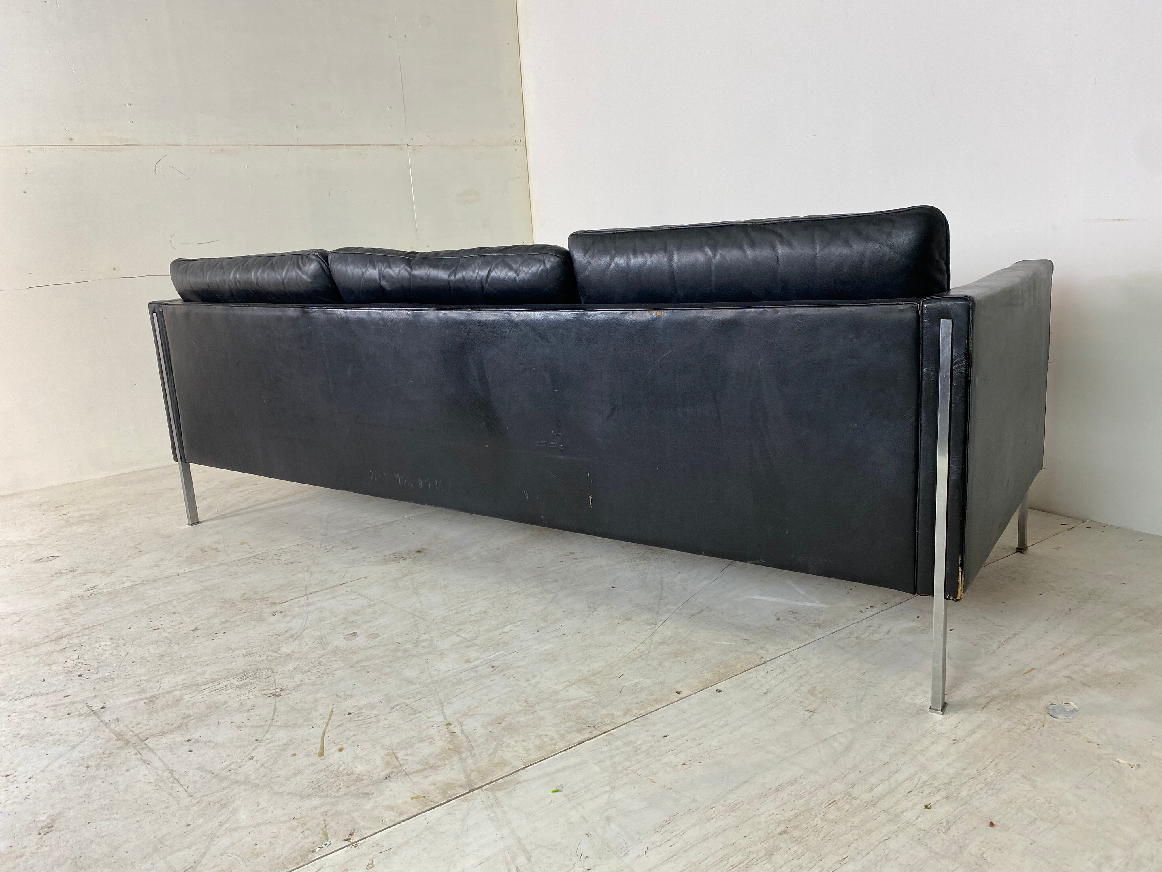 Leather No. 442/3 Sofa by Pierre Paulin for Artifort, 1960s