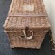 Antique vintage rattan and wicker travel trunk from the 1900s