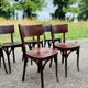 Set of 6 baumann bistro chairs classic years 50 bois fonce