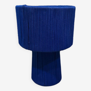 Lampe bleue majorelle en corde naturelle