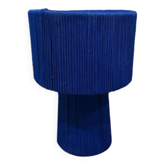 Lampe bleue majorelle en corde naturelle