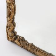 Grand miroir de cheminée baroque en bois doré, France vers 1800