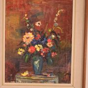 Original Oil on Canvas – “Still Life Vase” – Framed 45 × 54 cm