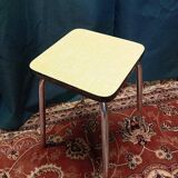 Yellow formica table + stool