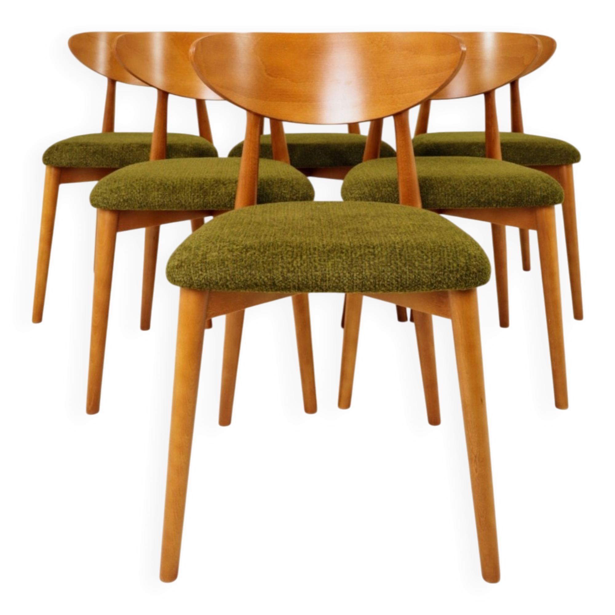 Wild green dining chairs light wood