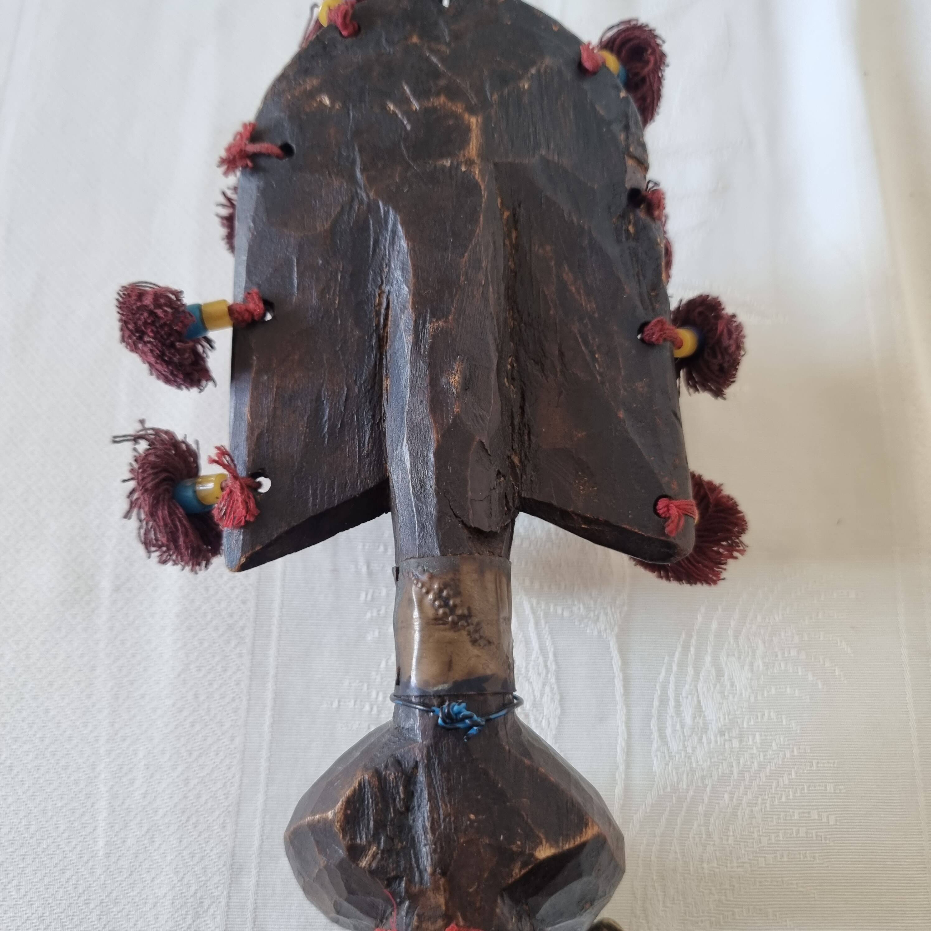 Scepter decorated with a female figure in wood and brass