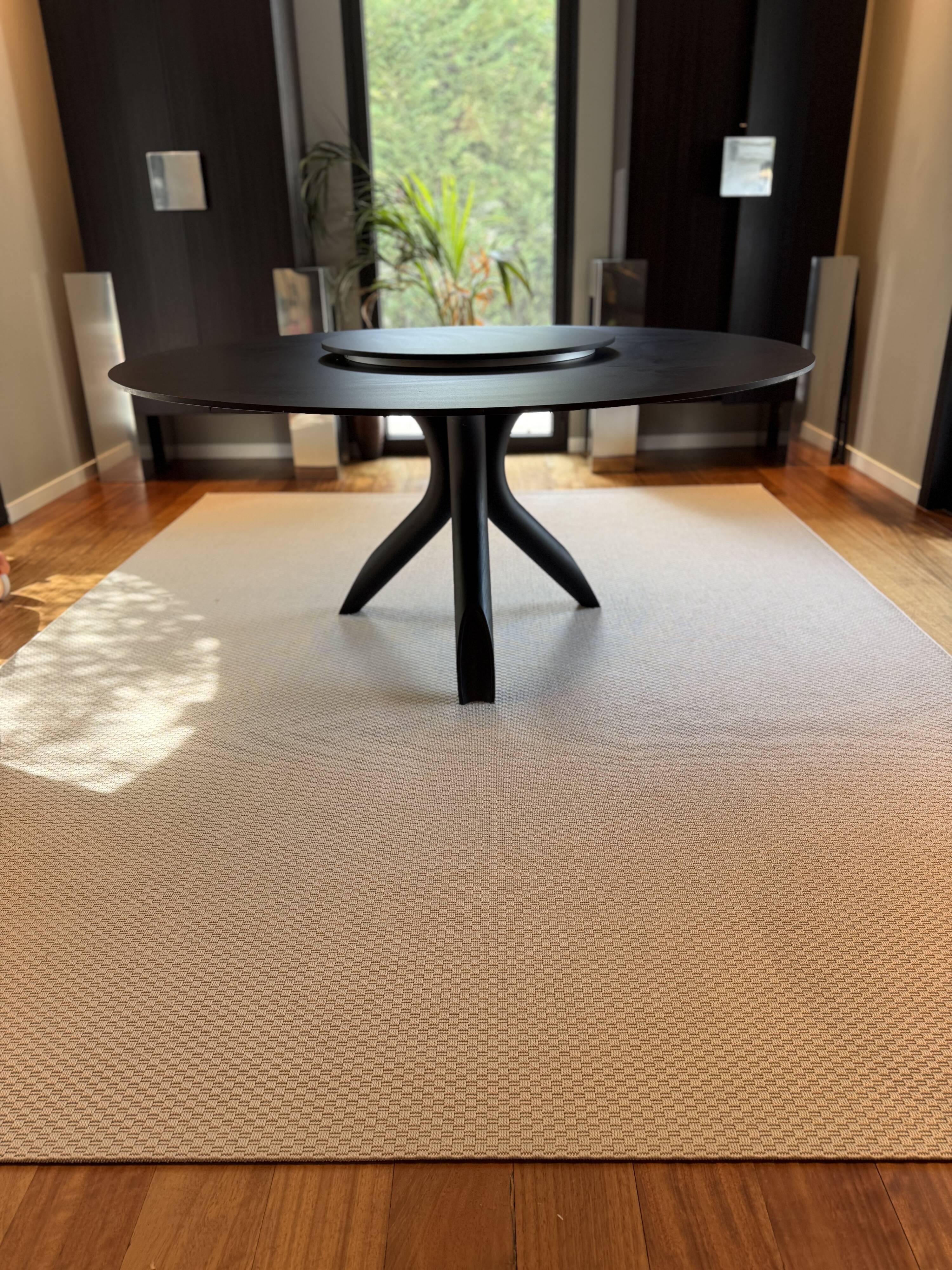Round table colico matte black ceramic, matte black ash legs d160+plate 70
