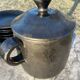 Vallauris service, the pottery of the great oak. Black metal glazed ceramics.