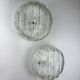 Pair of frozen glass round sconces, Germany, 1960s