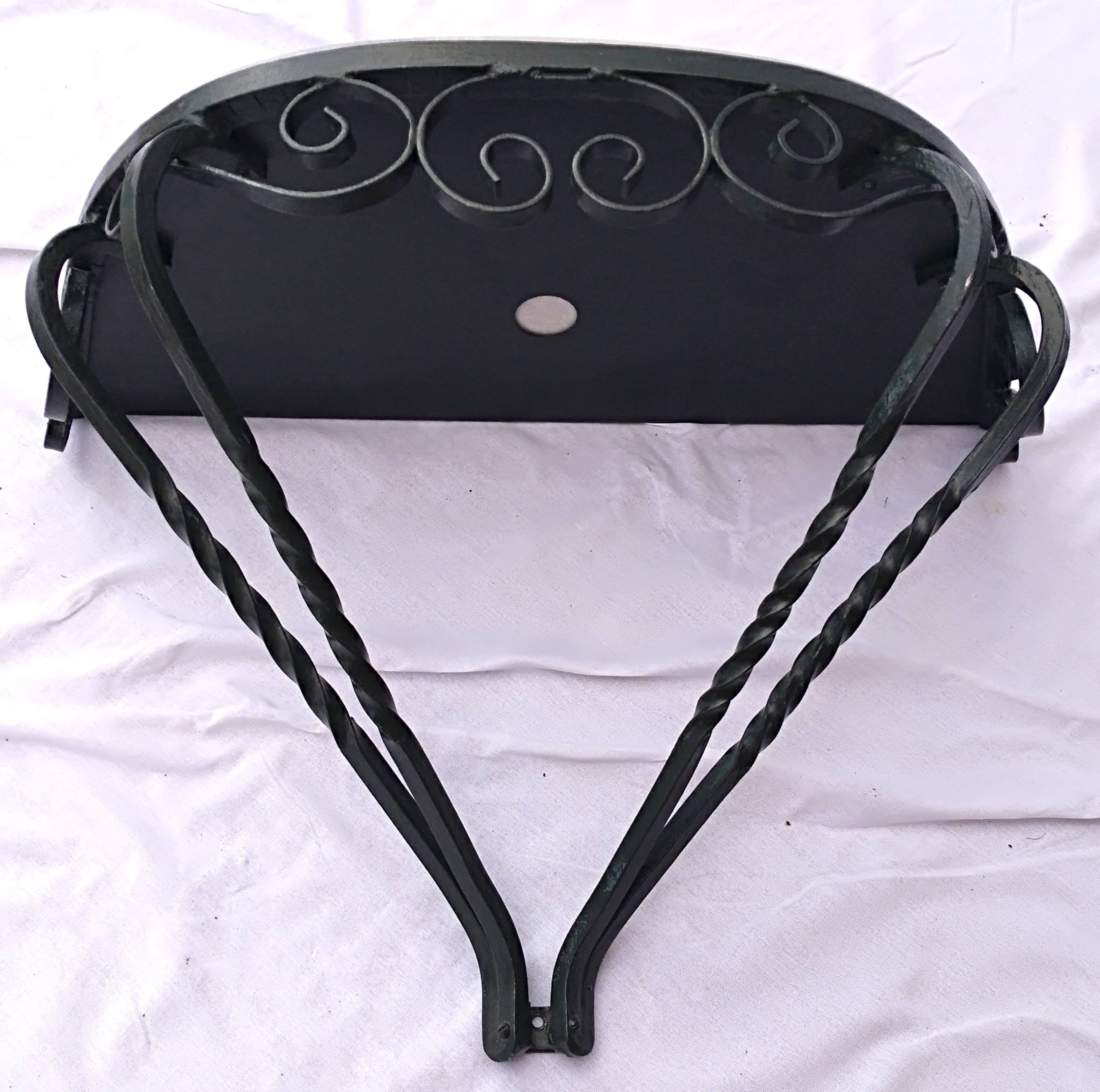 Marble wall console wrought iron structure