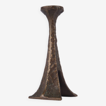 Brutalist bronze candle holder