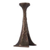 Brutalist bronze candle holder