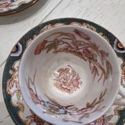 Tasses et soucoupes porcelaine fine Sarreguemines ancienne