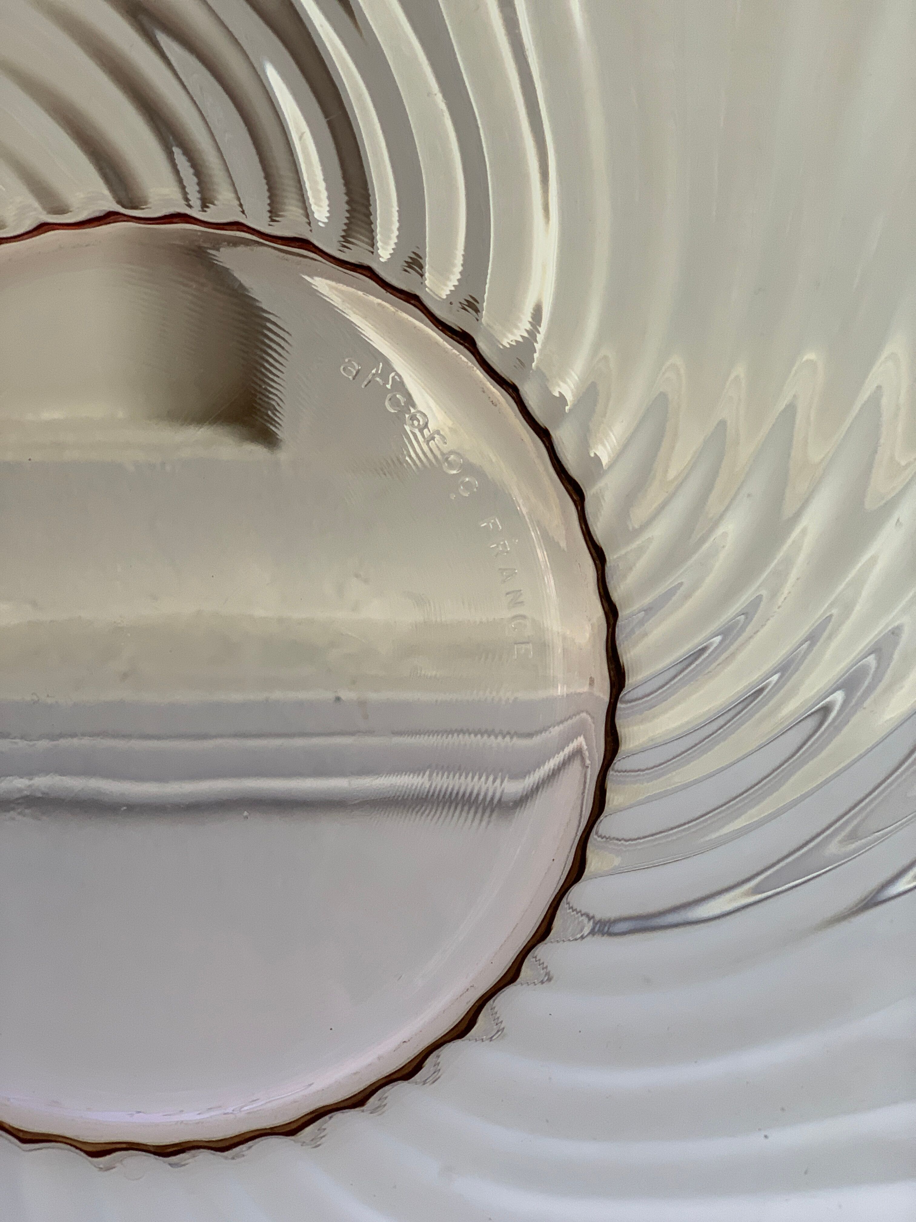 Vintage pink glass salad bowl