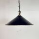 Industrial British Dark Blue Enamel Factory Pendant Lamp, 1950s