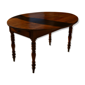 Oval table abattant walnut 19th century