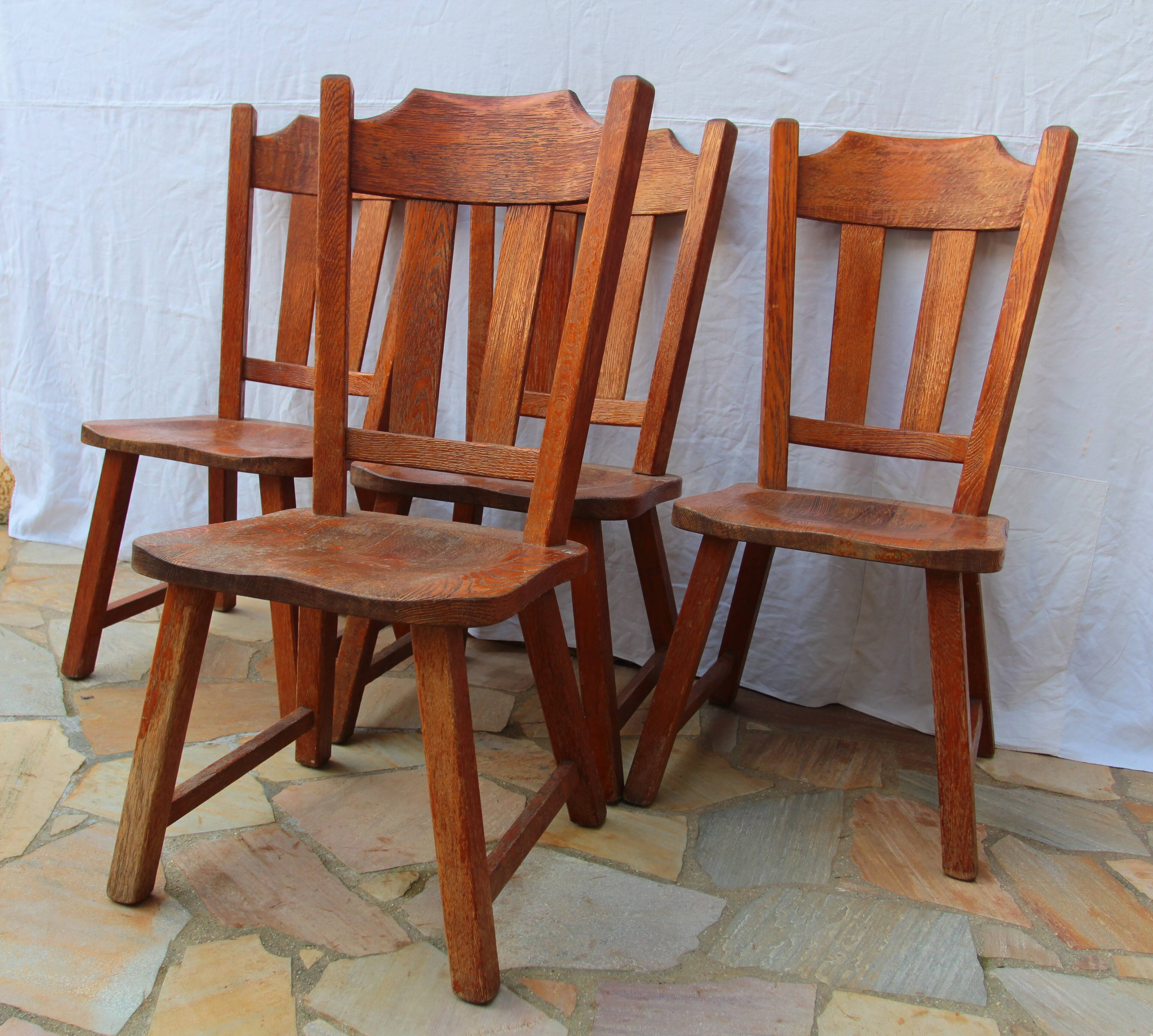 4 chaises brutalistes néerlandaises, vers 1950-60