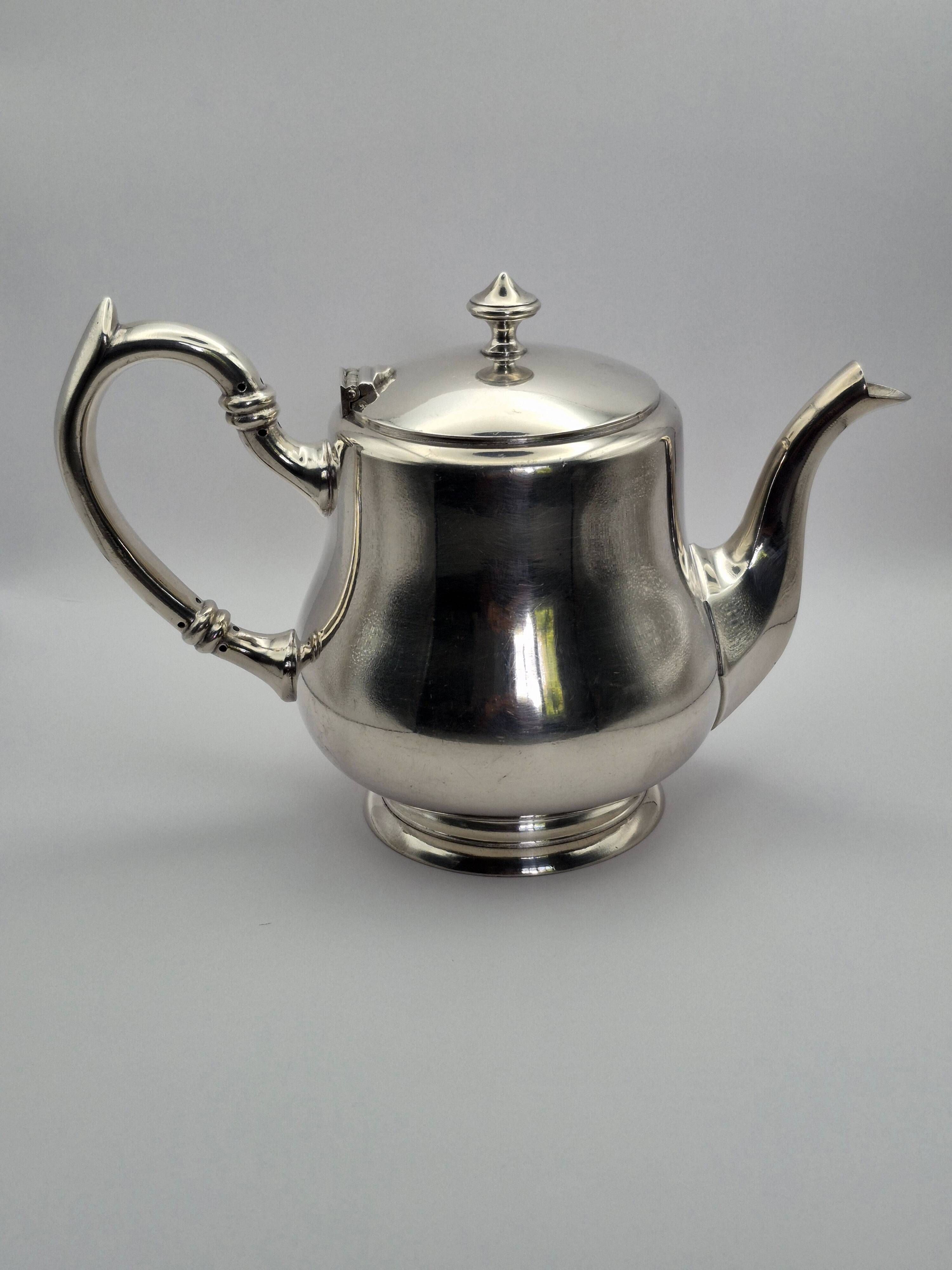 Beautiful and large antique silver-plated teapot – Maison Boulenger – A500