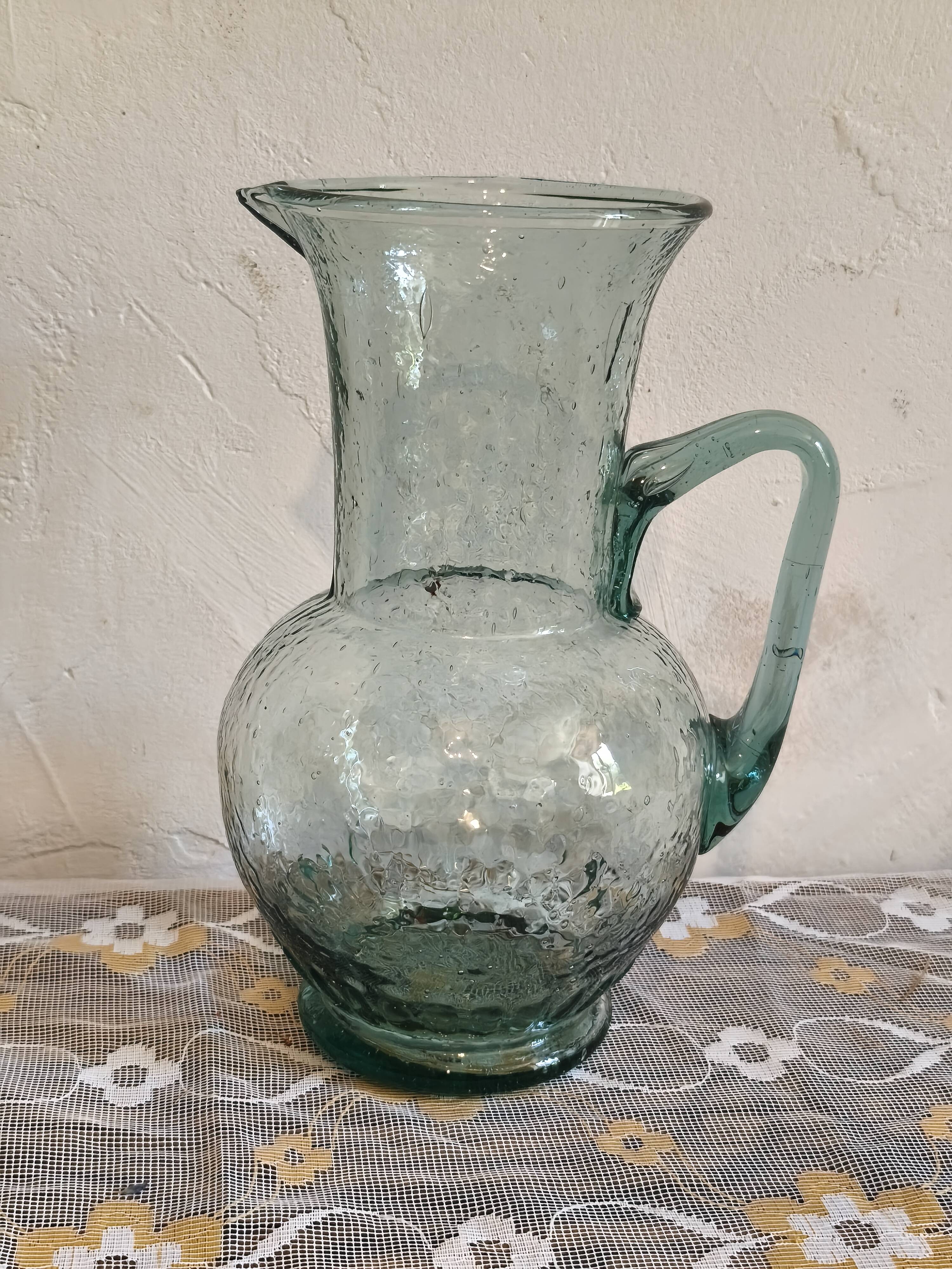 Bubble glass carafe in Biot style