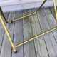 Vintage lafuma folding chair with striped gold fabric