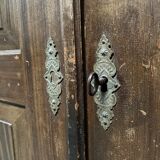 Antique painted pine desk or secretaire with wall unit from Germany late 1800s.