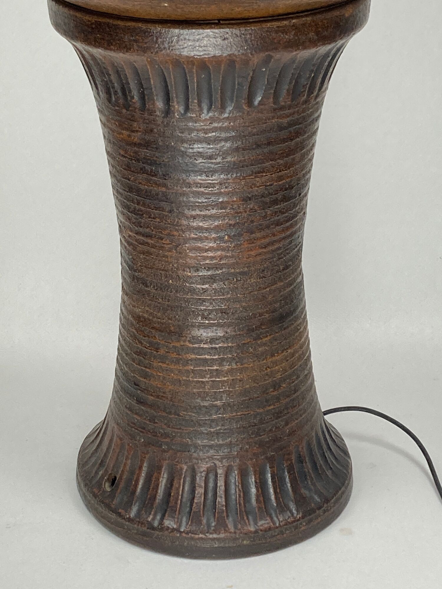 Lampadaire champignon brutaliste en céramique 100 cm, années 1960