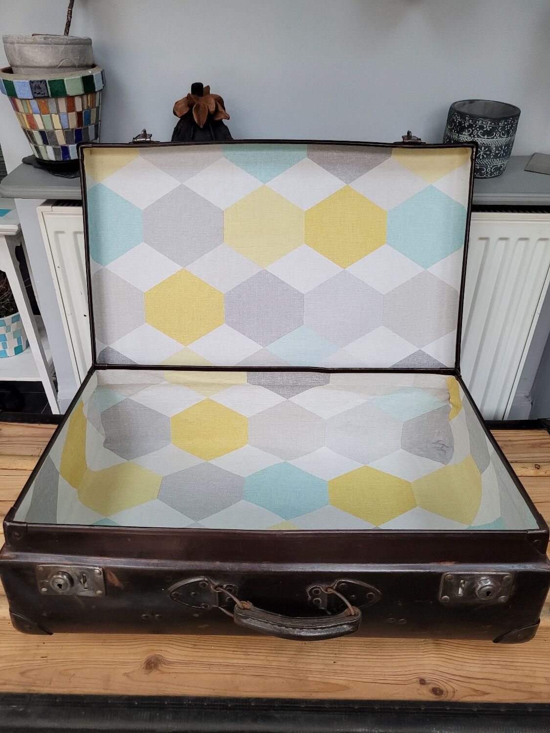 Antique cardboard suitcase
