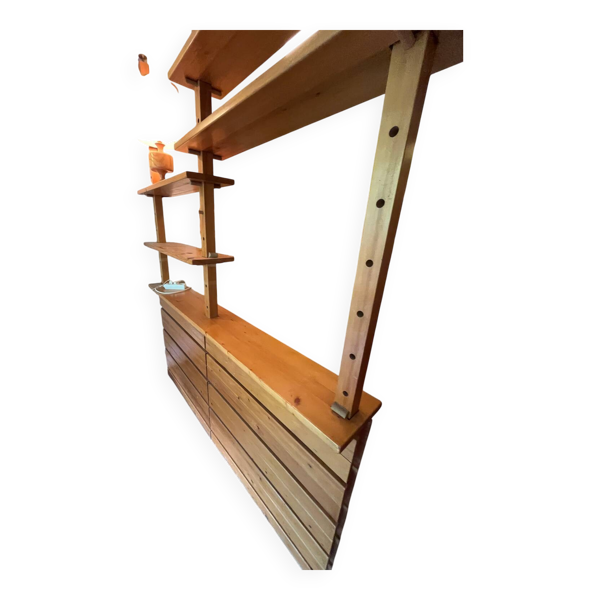 Bar de cuisine vintage en bois massif