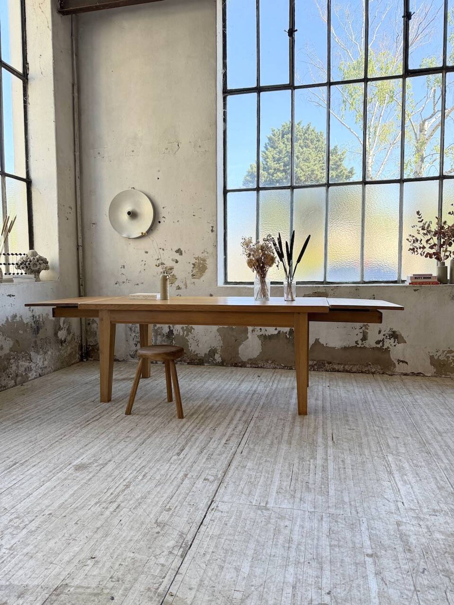 Table de ferme extensible en chêne massif