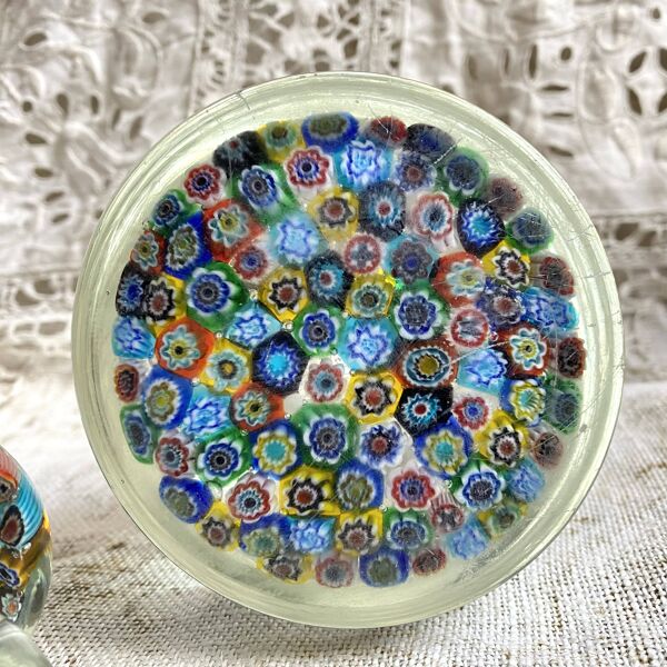 Carafe en verre soufflé Murano millefiori