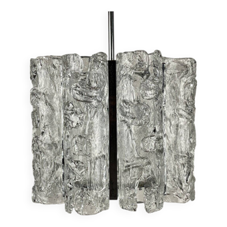 Vintage Ice Murano Chandelier by AV Mazzega, Italy, 1970s