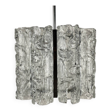 Vintage Ice Murano Chandelier by AV Mazzega, Italy, 1970s