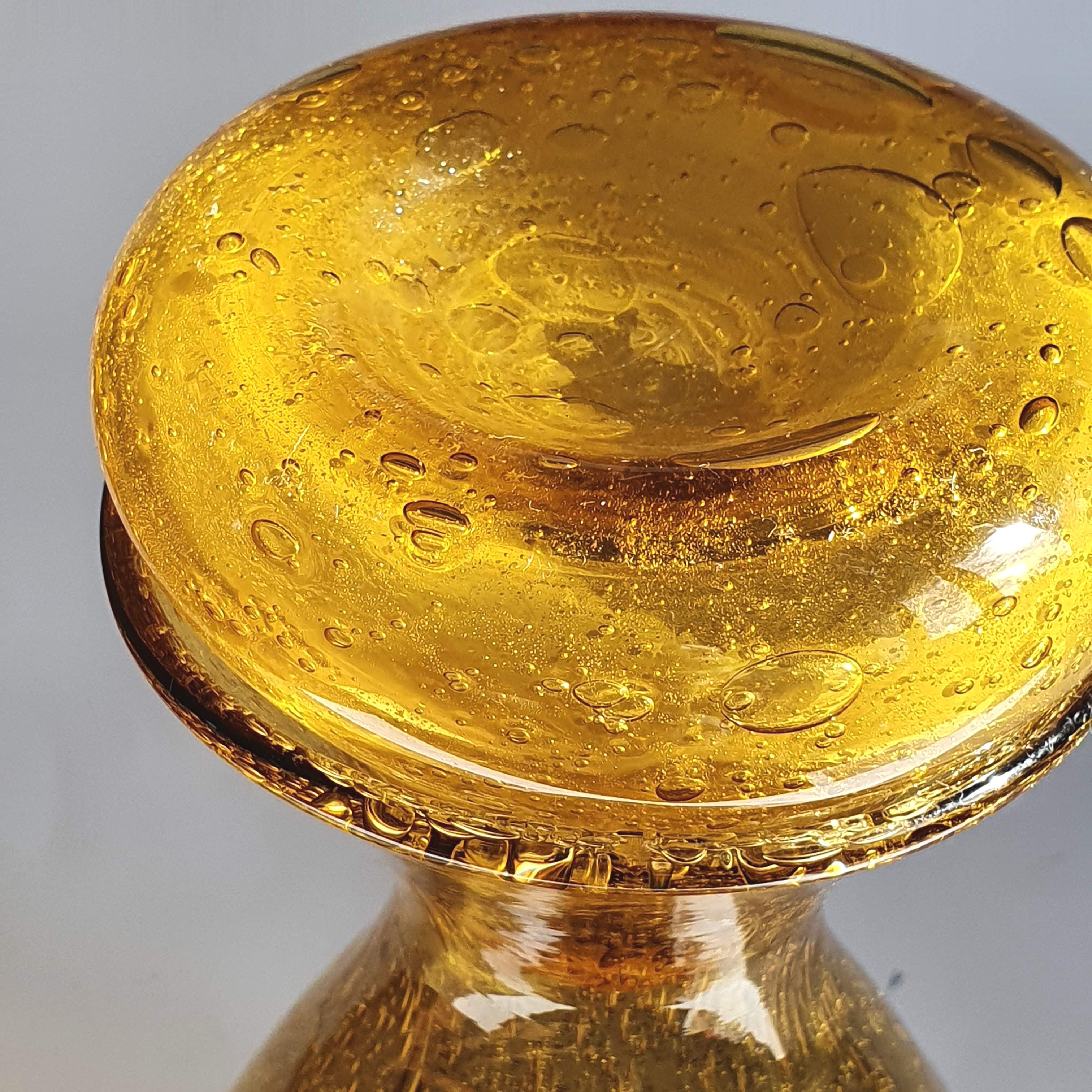 Biot blown glass decanter