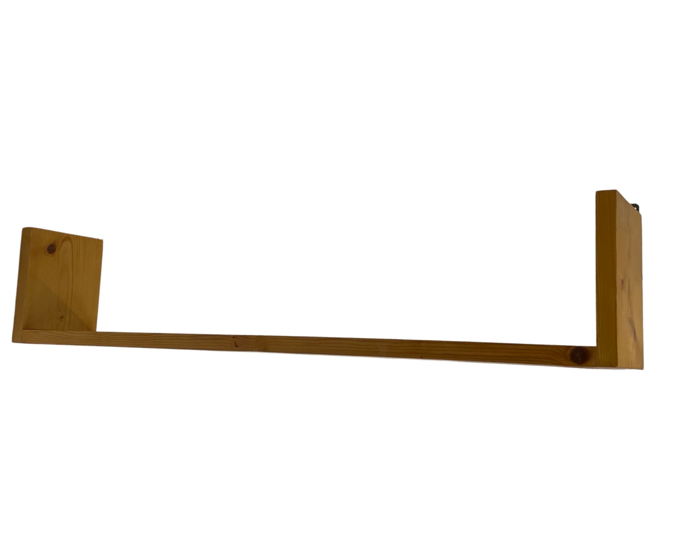 Vintage wooden wall rack bookshelf in pine