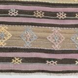 3x10 Purple & Green Modern Kilim Runner Rug, 90x315Cm