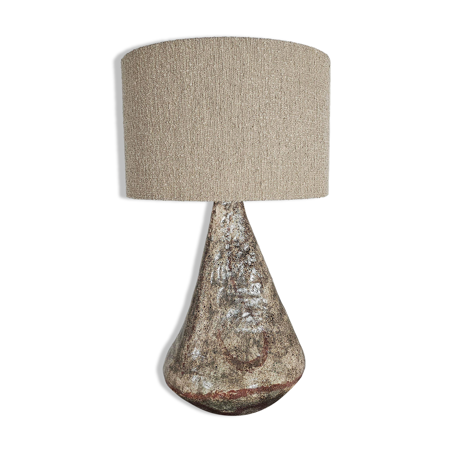 Hand-painted ceramic table lamp in Japanese style, 1970.