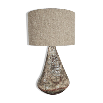 Hand-painted ceramic table lamp in Japanese style, 1970.