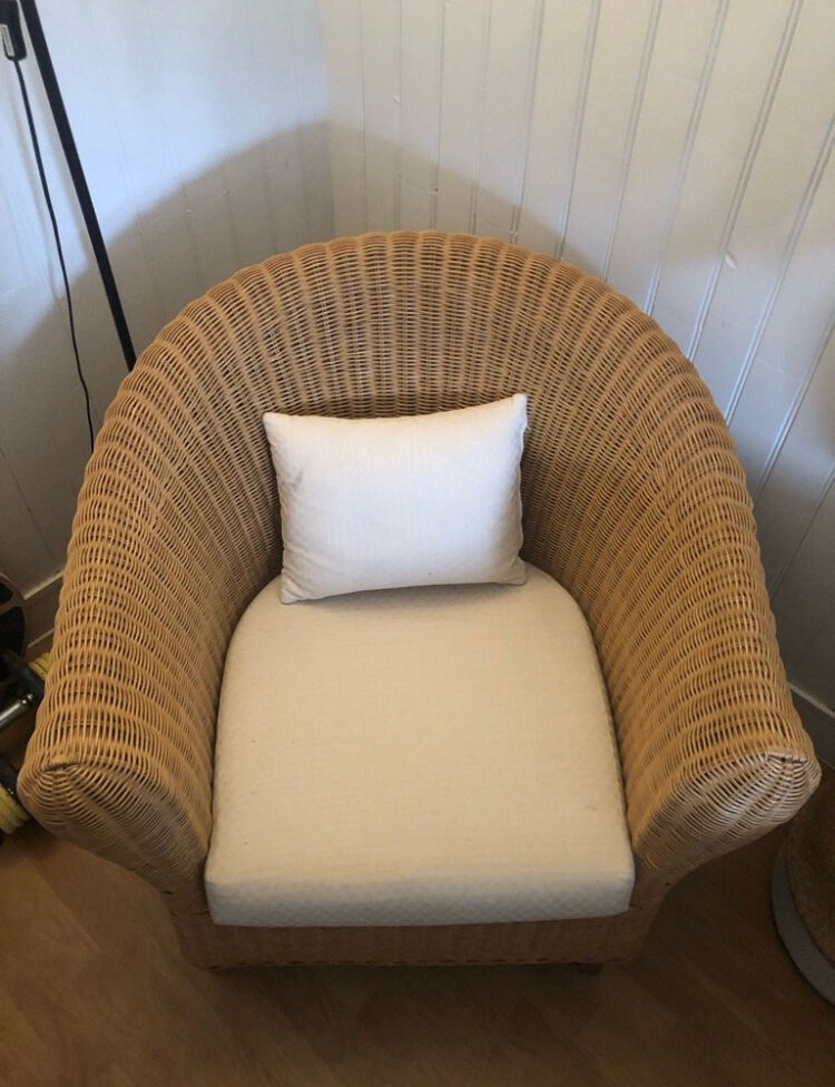 Wide rattan armchair Olivier Shrought