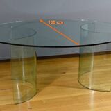 Oval Glass Table, attributed to Fiam, Italy – 1980