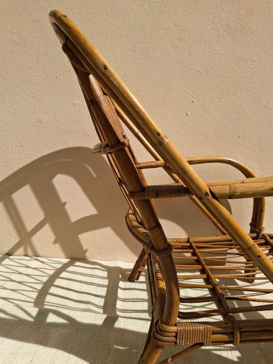 Audoux-Minnet rattan armchair 1950