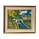 Mid Century Vintage Oil Framed Painting - The Courtyard