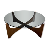 Scandinavian rosewood and glass lounge table