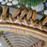 Vintage rattan/wicker round table