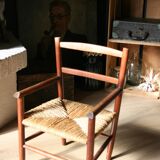 Fauteuil paillé enfant ancien