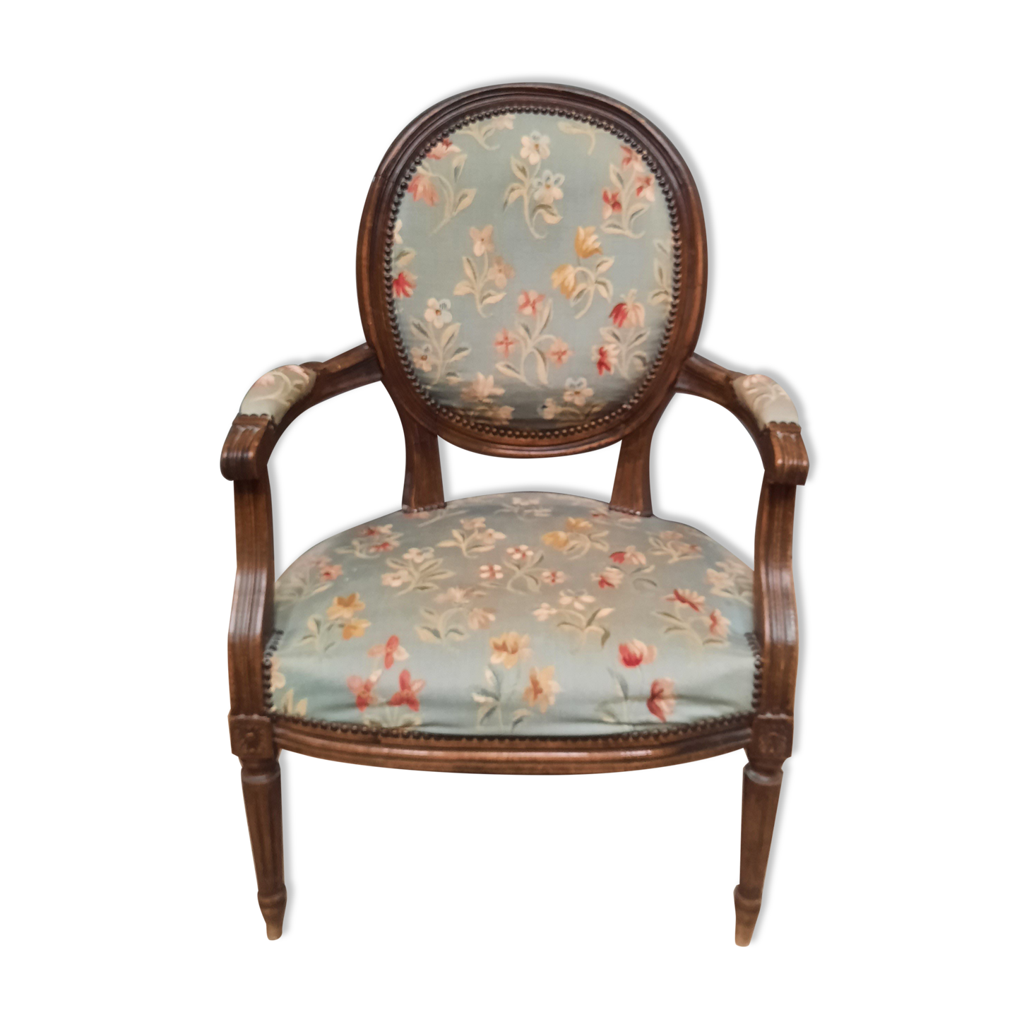 Louis XVI style medallion armchair