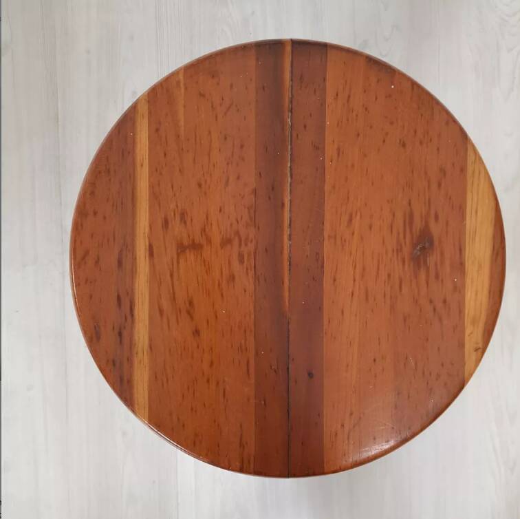 Pair of industrial stools foot in copper metal